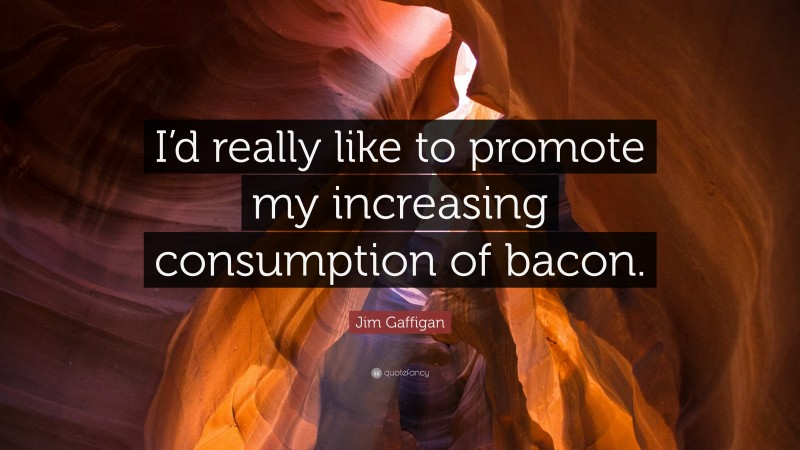 Jim Gaffigan Quote: “I’d really like to promote my increasing consumption of bacon.”