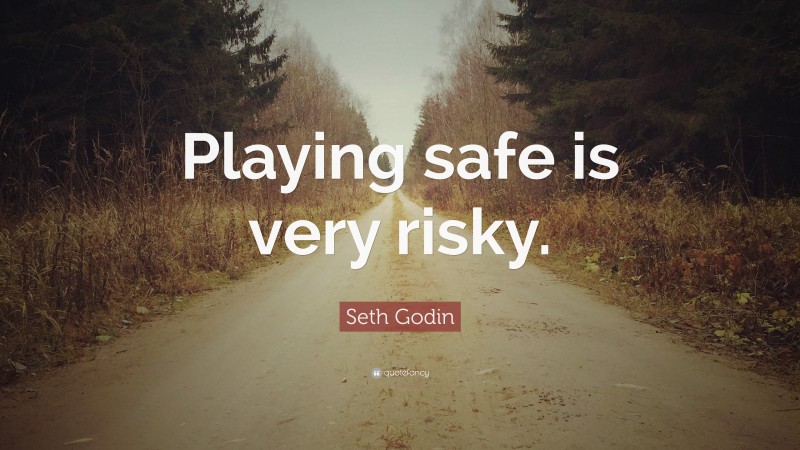 Seth Godin Quote: “Playing safe is very risky.”
