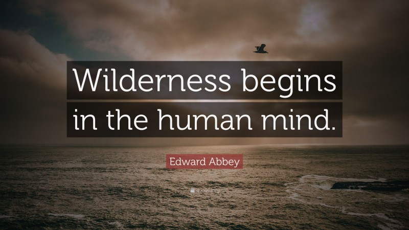 Edward Abbey Quote: “Wilderness begins in the human mind.”