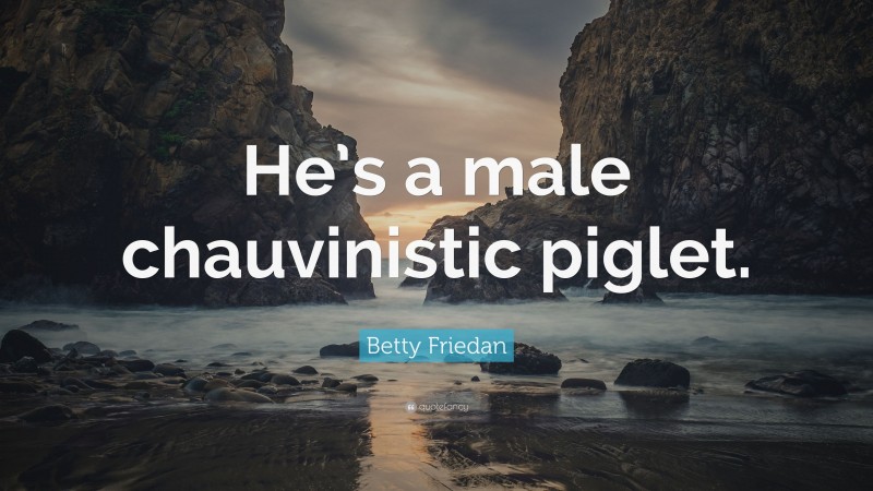 Betty Friedan Quote: “He’s a male chauvinistic piglet.”