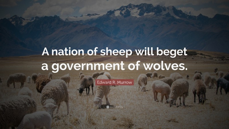 Edward R. Murrow Quote: “A nation of sheep will beget a government of wolves.”