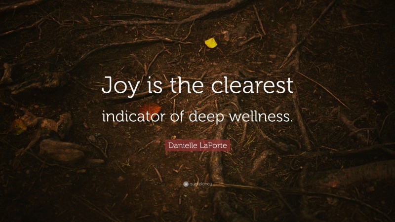 Danielle LaPorte Quote: “Joy is the clearest indicator of deep wellness.”