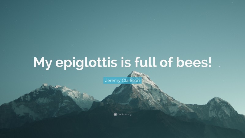 Jeremy Clarkson Quote: “My epiglottis is full of bees!”
