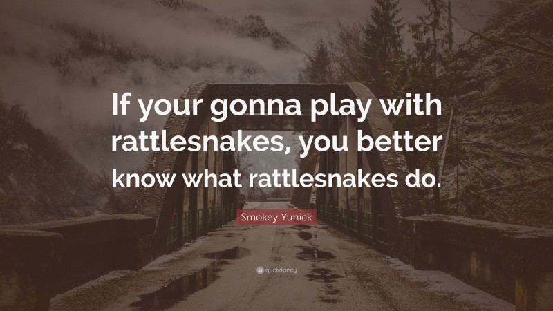 Smokey Yunick Quote: “If your gonna play with rattlesnakes, you better know what rattlesnakes do.”