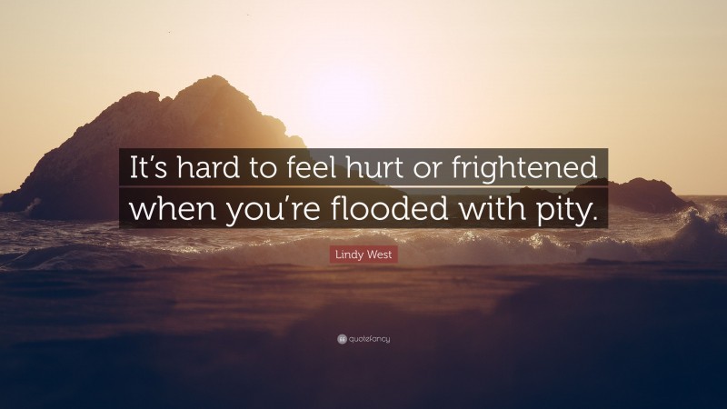 Lindy West Quote: “It’s hard to feel hurt or frightened when you’re flooded with pity.”