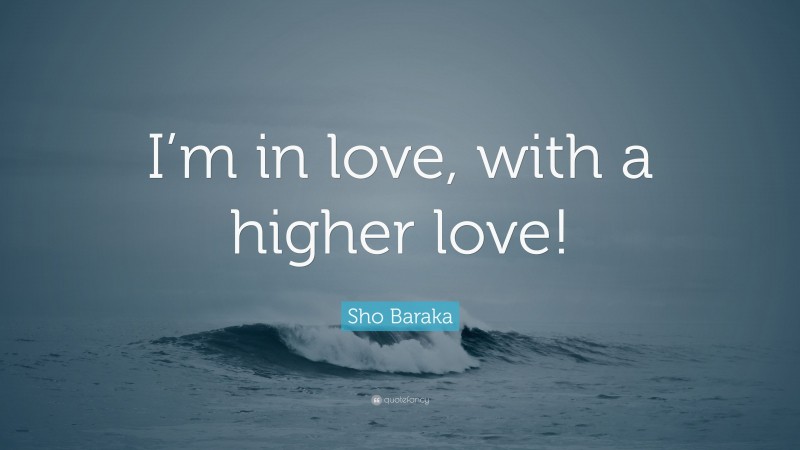 Sho Baraka Quote: “I’m in love, with a higher love!”