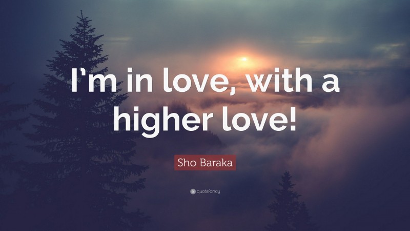 Sho Baraka Quote: “I’m in love, with a higher love!”