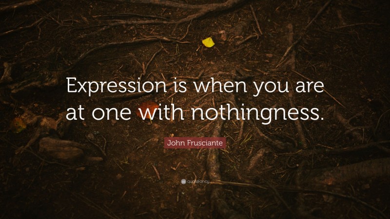 John Frusciante Quote: “Expression is when you are at one with nothingness.”