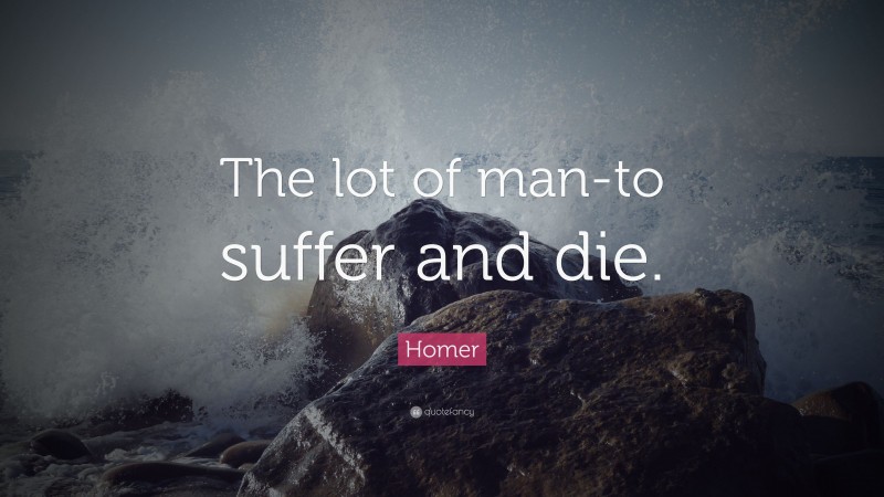 Homer Quote: “The lot of man-to suffer and die.”