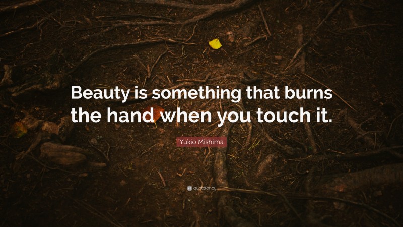 Yukio Mishima Quote: “Beauty is something that burns the hand when you touch it.”