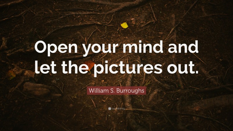 William S. Burroughs Quote: “Open your mind and let the pictures out.”