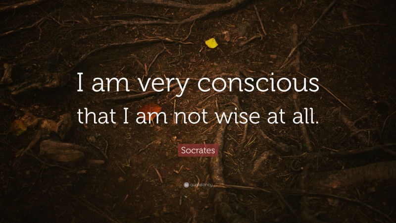 Socrates Quote: “I am very conscious that I am not wise at all.”