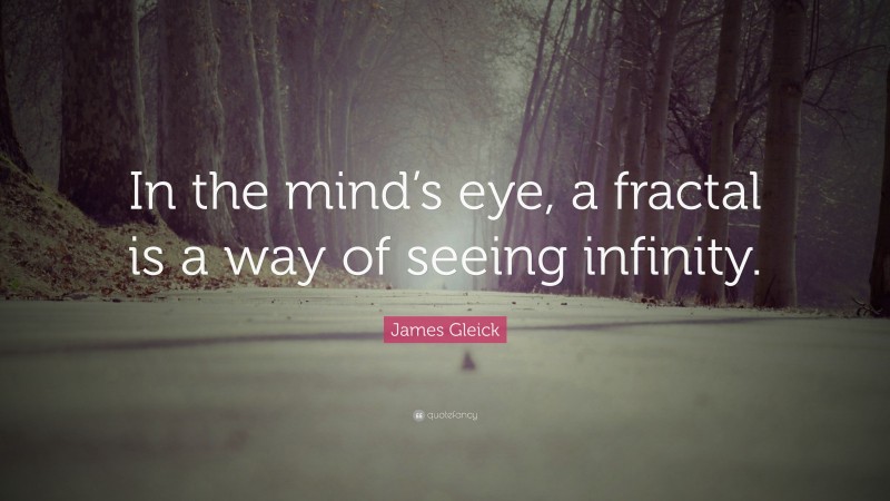 James Gleick Quote: “In the mind’s eye, a fractal is a way of seeing infinity.”
