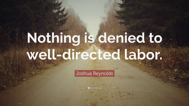 Joshua Reynolds Quote: “Nothing is denied to well-directed labor.”