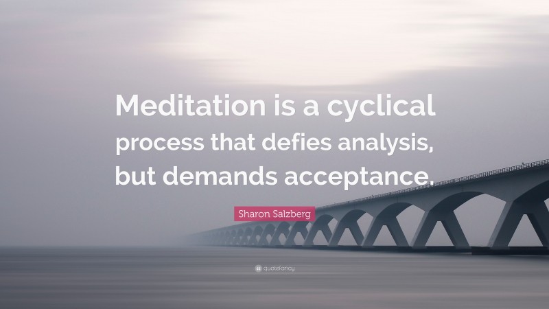 Sharon Salzberg Quote: “Meditation is a cyclical process that defies analysis, but demands acceptance.”