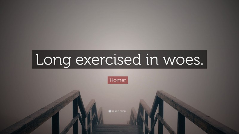Homer Quote: “Long exercised in woes.”