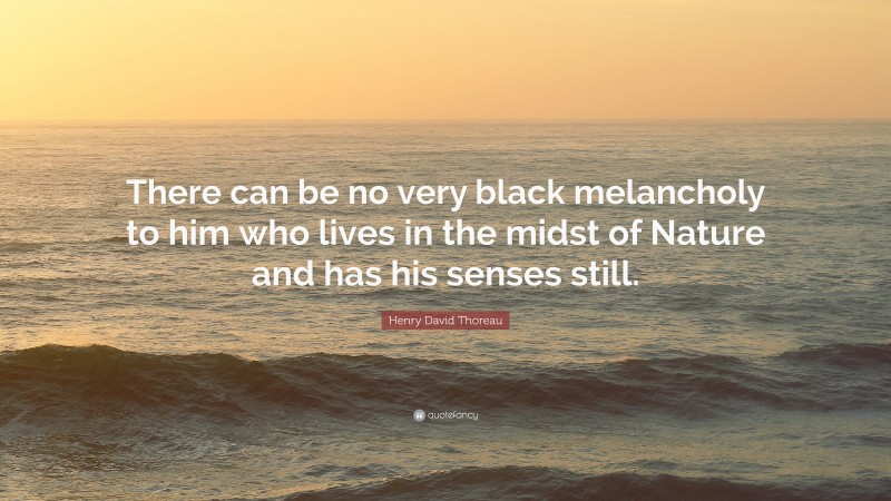 Henry David Thoreau Quote: “There can be no very black melancholy to him who lives in the midst of Nature and has his senses still.”
