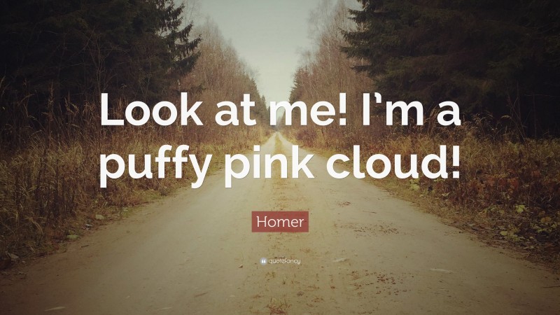 Homer Quote: “Look at me! I’m a puffy pink cloud!”