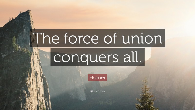 Homer Quote: “The force of union conquers all.”