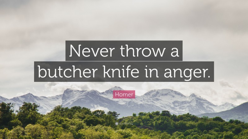 Homer Quote: “Never throw a butcher knife in anger.”