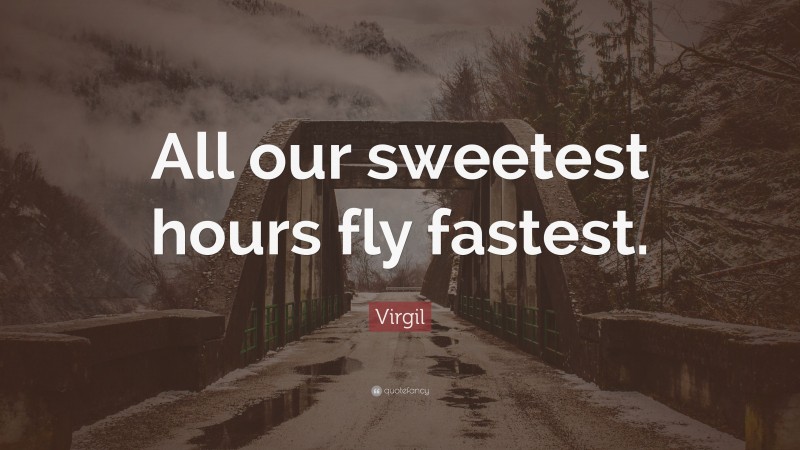 Virgil Quote: “All our sweetest hours fly fastest.”