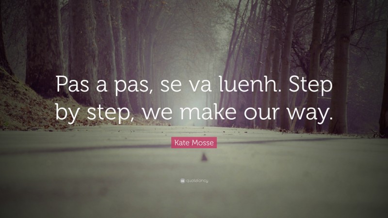 Kate Mosse Quote: “Pas a pas, se va luenh. Step by step, we make our way.”