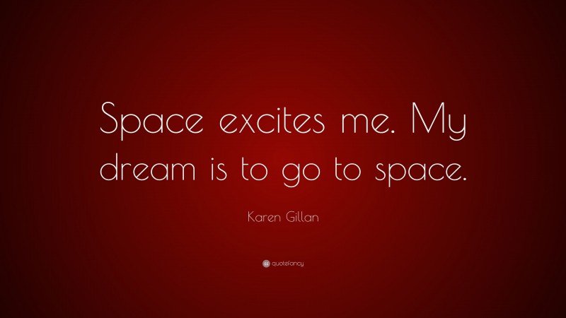 Karen Gillan Quote: “Space excites me. My dream is to go to space.”