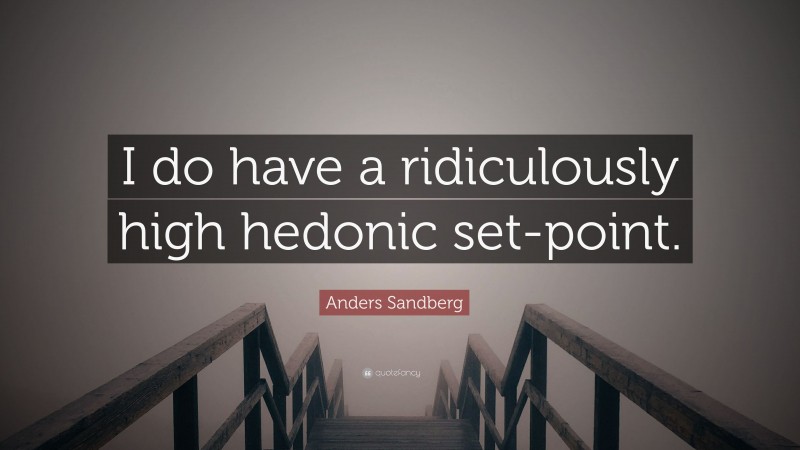 Anders Sandberg Quote: “I do have a ridiculously high hedonic set-point.”