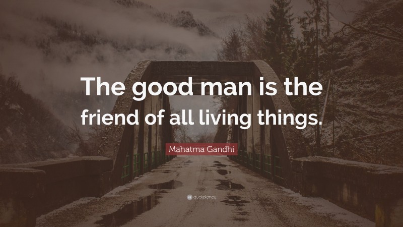 Mahatma Gandhi Quote: “The good man is the friend of all living things.”