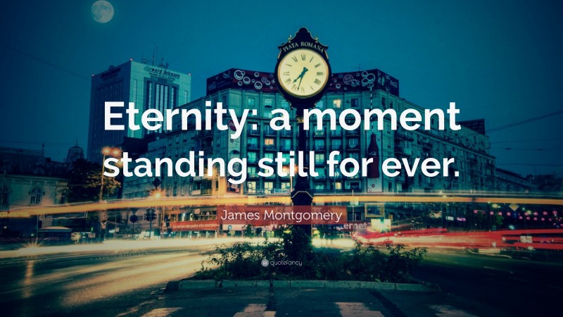 James Montgomery Quote: “Eternity: a moment standing still for ever.”