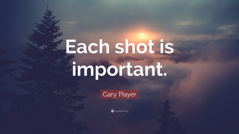 Gary Player Quote: “Each shot is important.”