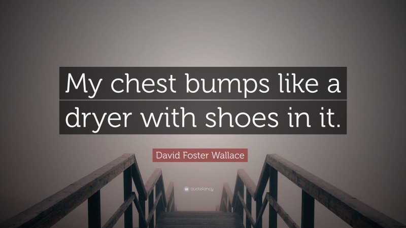 David Foster Wallace Quote: “My chest bumps like a dryer with shoes in it.”