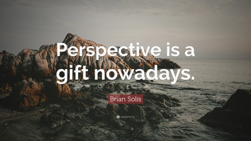 Brian Solis Quote: “Perspective is a gift nowadays.”