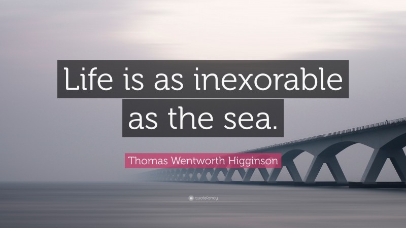 Thomas Wentworth Higginson Quote: “Life is as inexorable as the sea.”