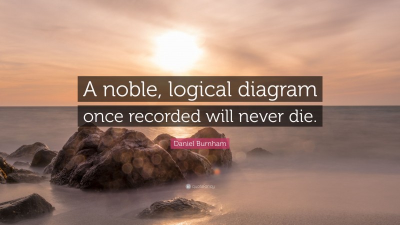 Daniel Burnham Quote: “A noble, logical diagram once recorded will never die.”