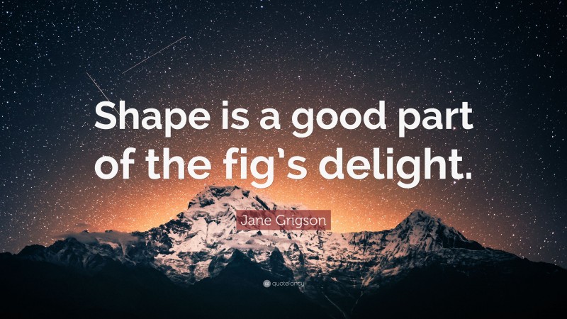 Jane Grigson Quote: “Shape is a good part of the fig’s delight.”
