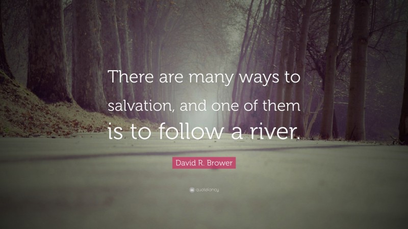 David R. Brower Quote: “There are many ways to salvation, and one of them is to follow a river.”
