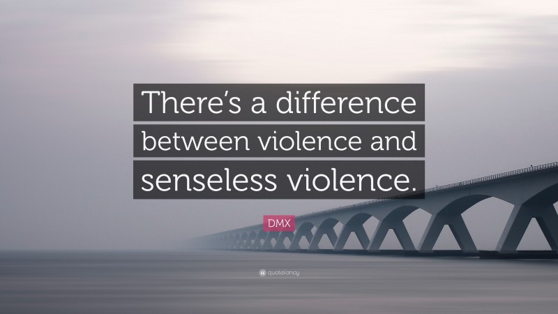 DMX Quote: “There’s a difference between violence and senseless violence.”