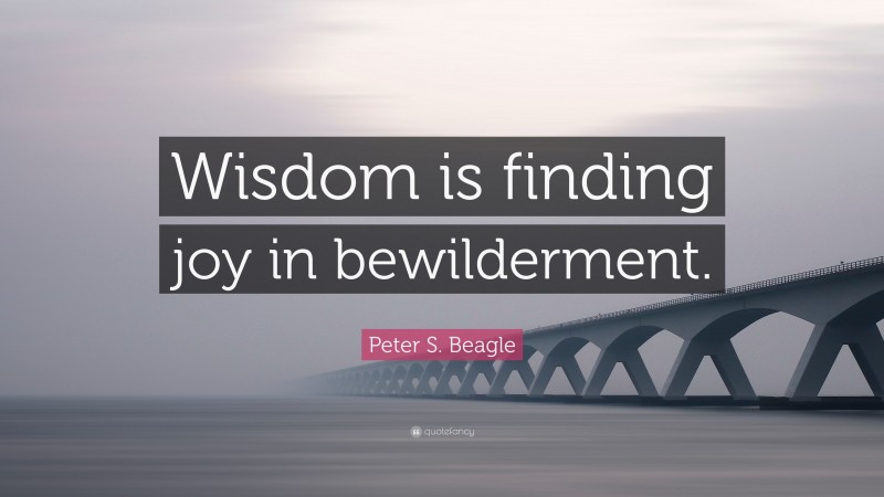 Peter S. Beagle Quote: “Wisdom is finding joy in bewilderment.”