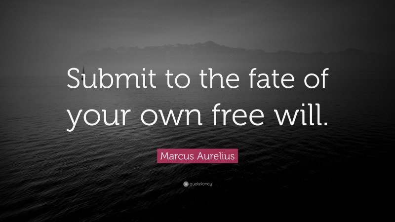 Marcus Aurelius Quote: “Submit to the fate of your own free will.”