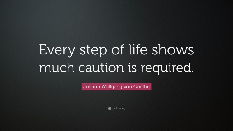 Johann Wolfgang von Goethe Quote: “Every step of life shows much caution is required.”
