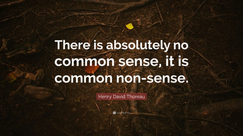 Henry David Thoreau Quote: “There is absolutely no common sense, it is common non-sense.”