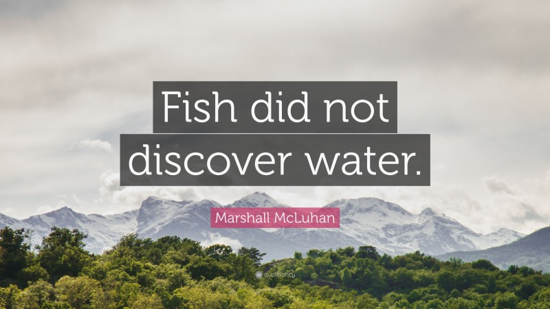 Marshall McLuhan Quote: “Fish did not discover water.”