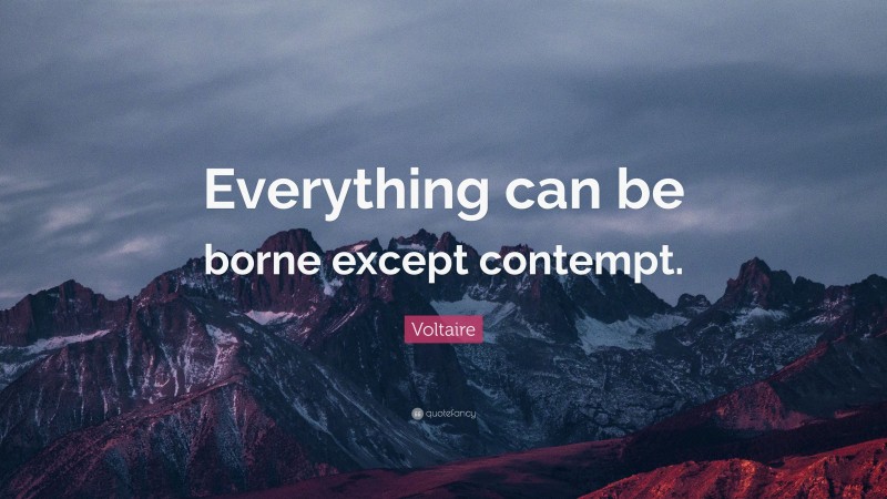 Voltaire Quote: “Everything can be borne except contempt.”