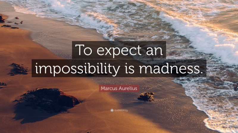 Marcus Aurelius Quote: “To expect an impossibility is madness.”