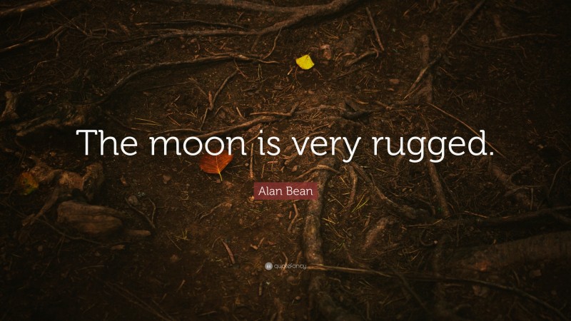 Alan Bean Quote: “The moon is very rugged.”