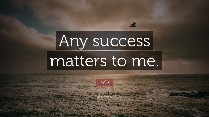 Ledisi Quote: “Any success matters to me.”