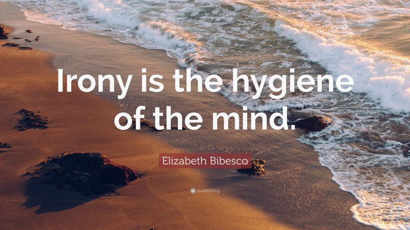 Elizabeth Bibesco Quote: “Irony is the hygiene of the mind.”