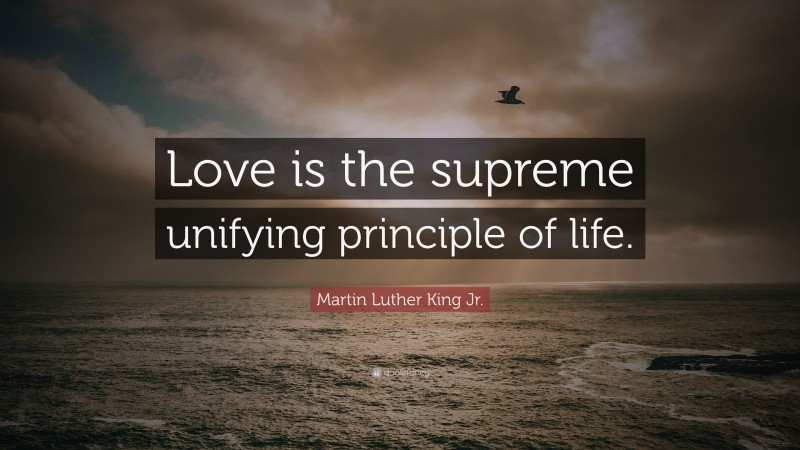 Martin Luther King Jr. Quote: “Love is the supreme unifying principle of life.”
