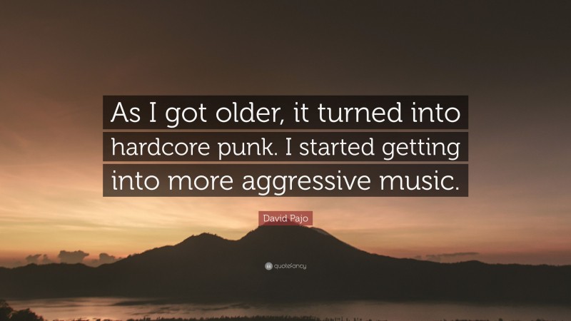 David Pajo Quote: “As I got older, it turned into hardcore punk. I started getting into more aggressive music.”